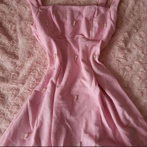 SHEIN Pink Mini Dress with Pearl Details